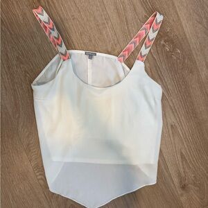 Charlotte Russe Cream Sleeveless Bustier Tank Top